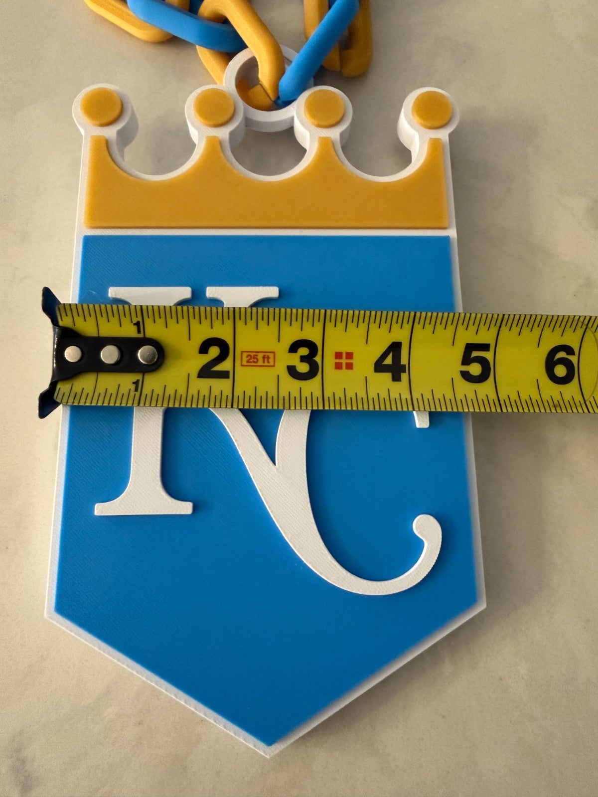 Kansas City Royals Oversized Logo Necklace Turnover Chain Handmade 3D Printed