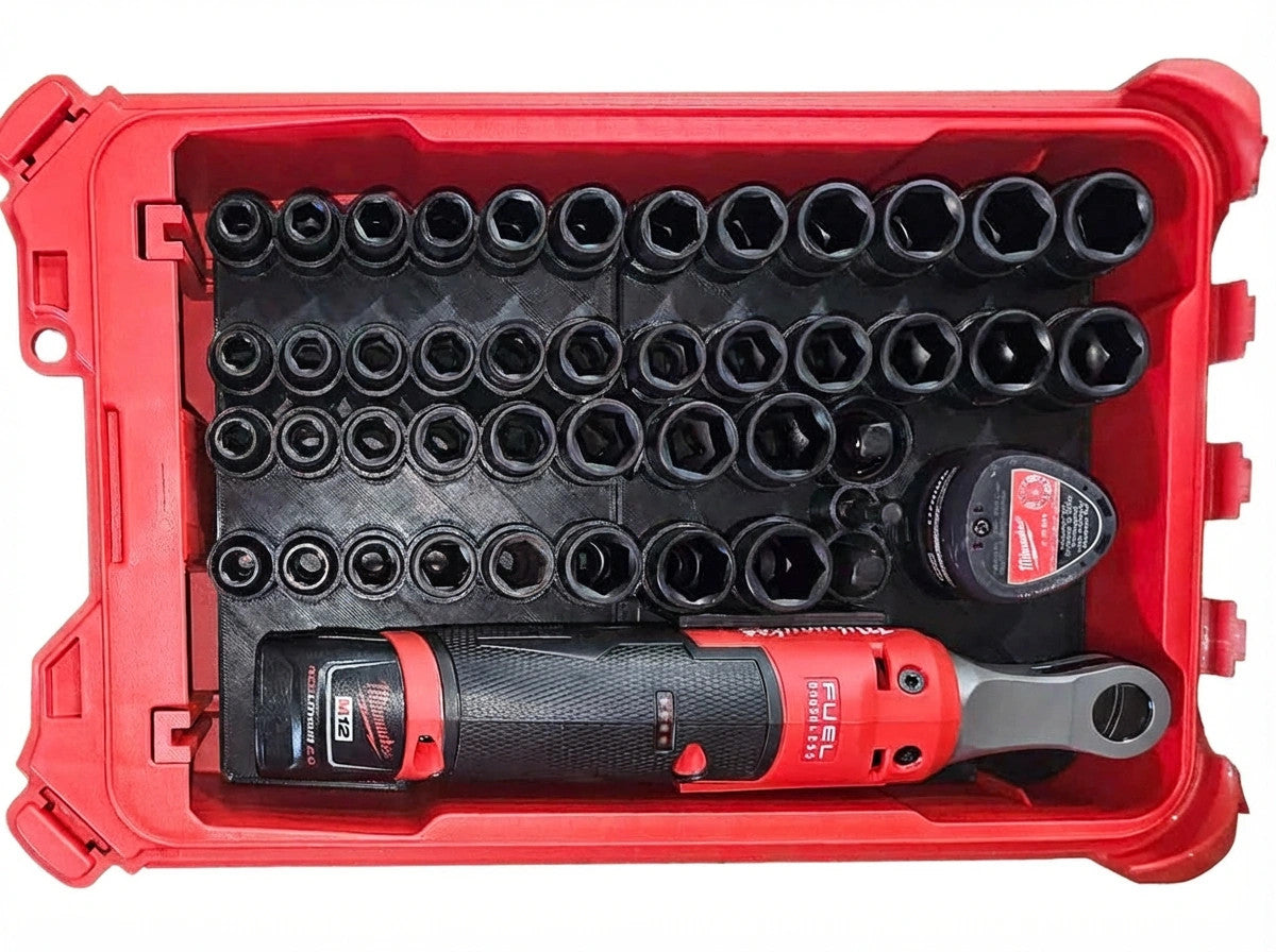 Fits Milwaukee M12 Ratchet & Socket Insert for PACKOUT Organizer (Insert Only)
