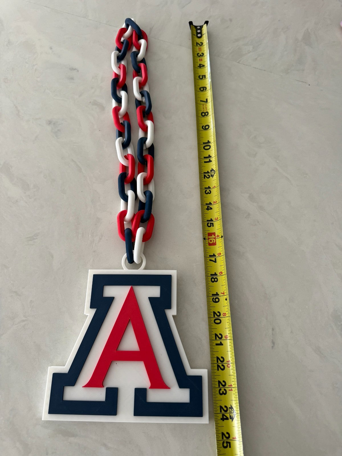 Arizona Wildcats Oversized Logo Necklace Turnover Chain HandMade 3D Printed