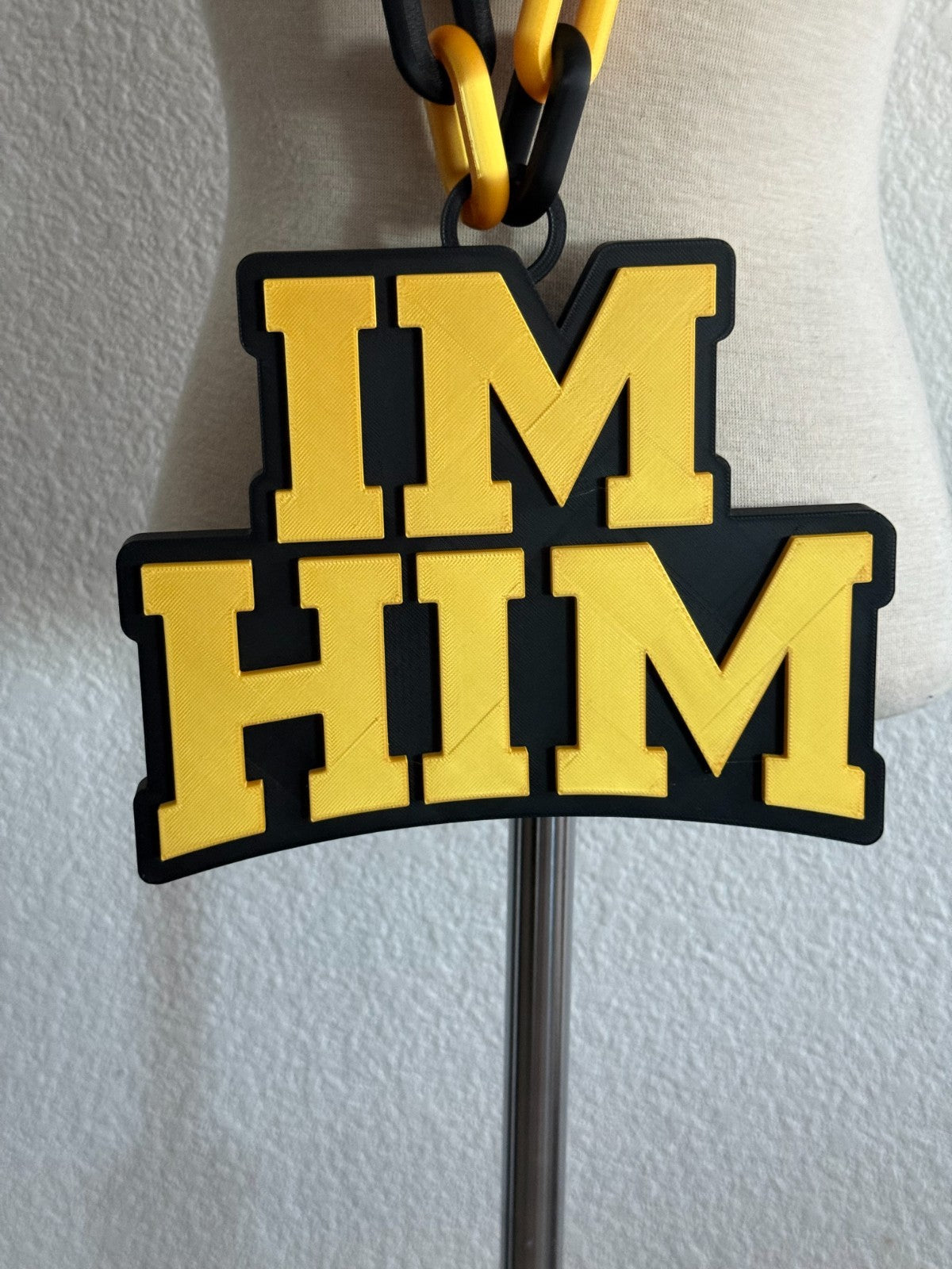 I'm Him Logo Oversized Necklace Hype Chain Handmade 3D Printed