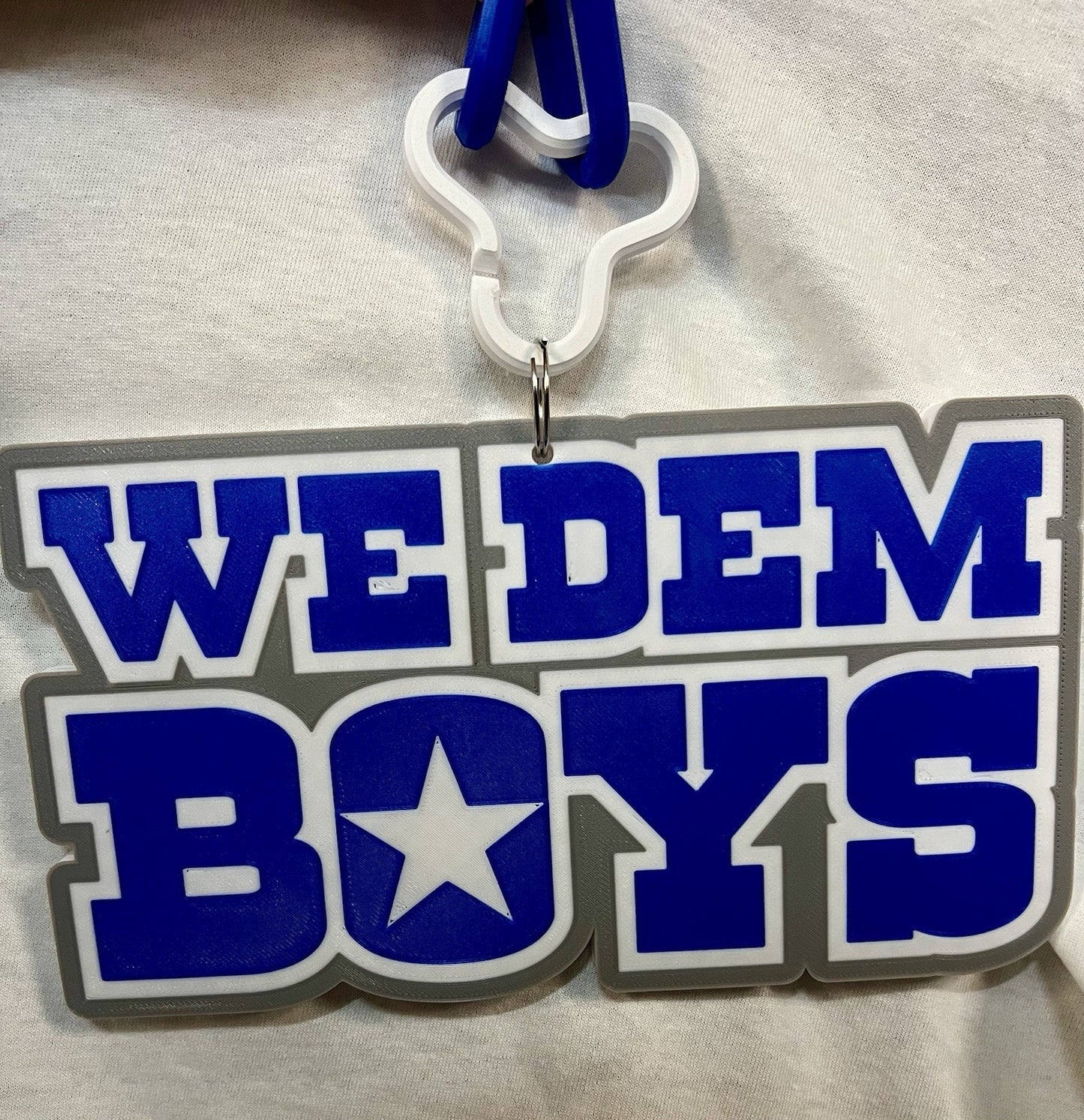 We Dem Boys XL Cowboys SQUARE 3D Printed Chain 42 inch Long,Necklace (PLA+)