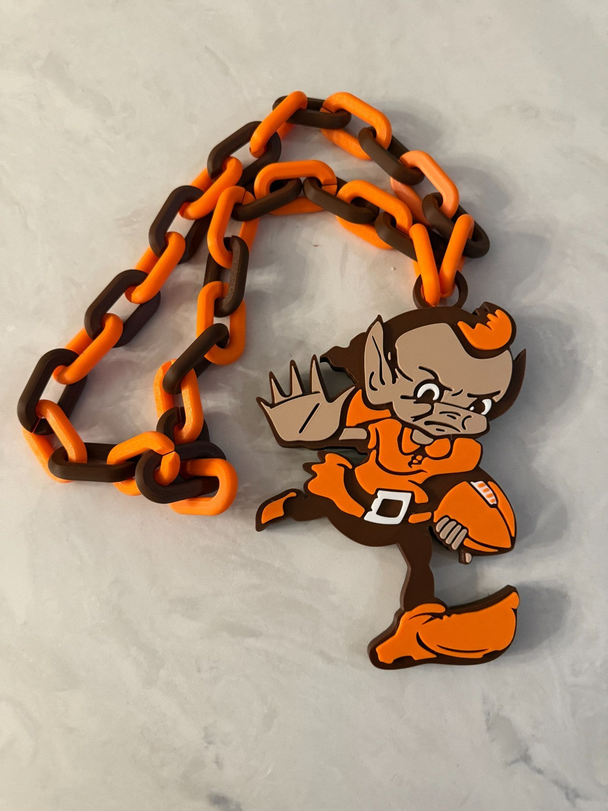 Cleveland Browns Brownie Oversized Necklace Fan Hype Chain Handmade