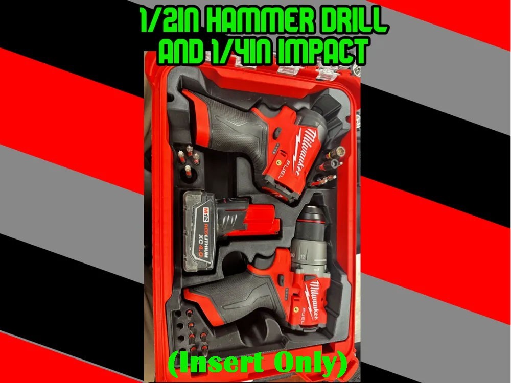 Milwaukee M12 FUEL 1/2 in Hammer Drill 1/4 Hex Impact Driver PACKOUT Insert Only