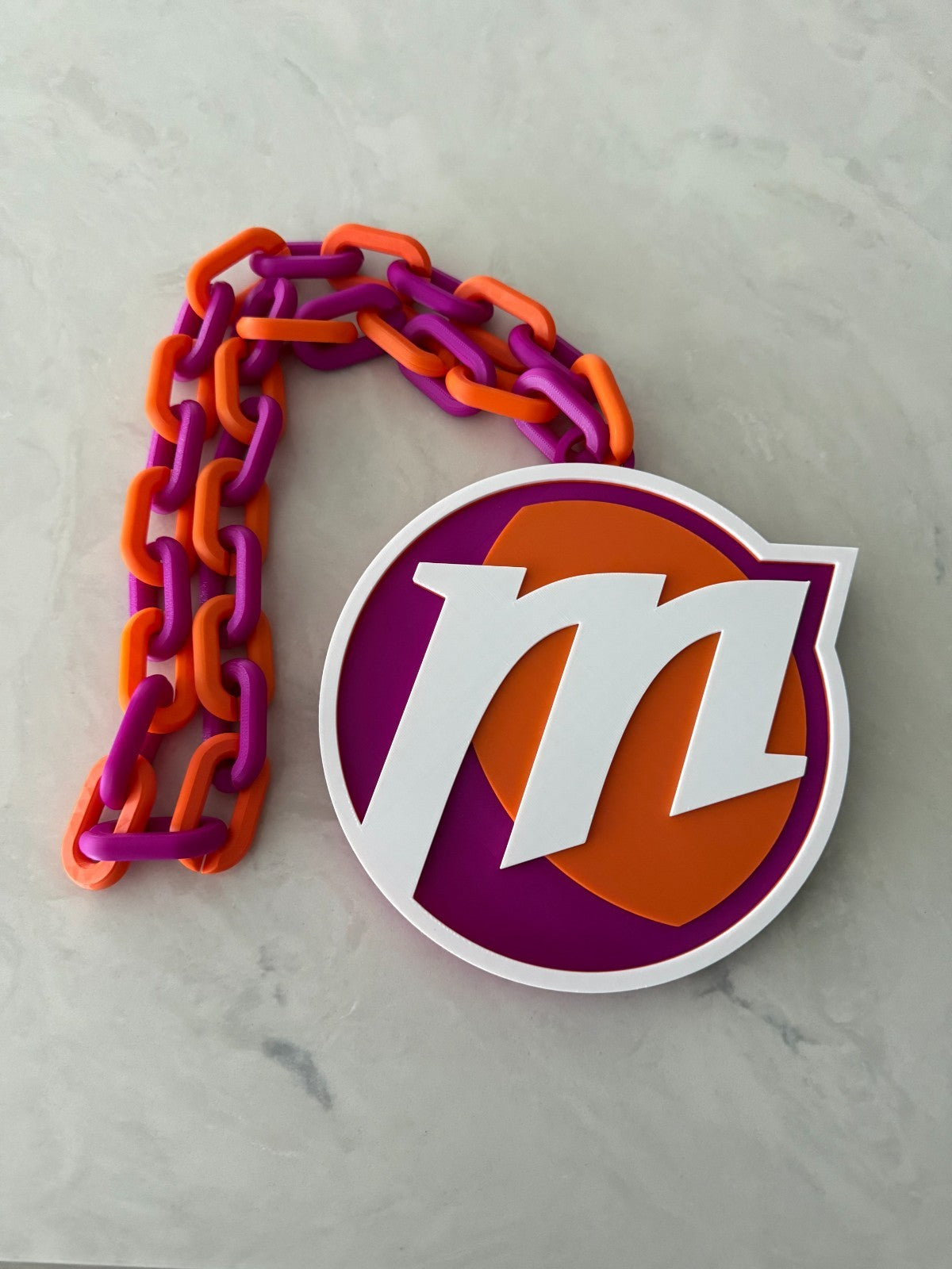 Phoenix Mercury Oversized Necklace, Hype Chain WNBA Handmade 3D Printed