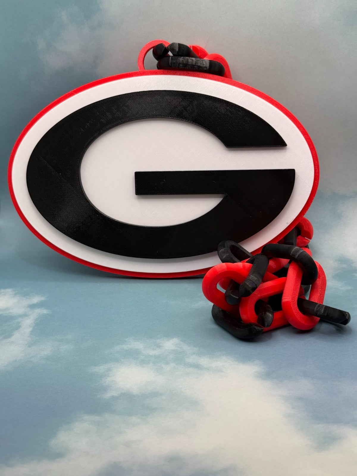 Georgia Bulldogs Logo Oversized Necklace, Hype Pendant Chain