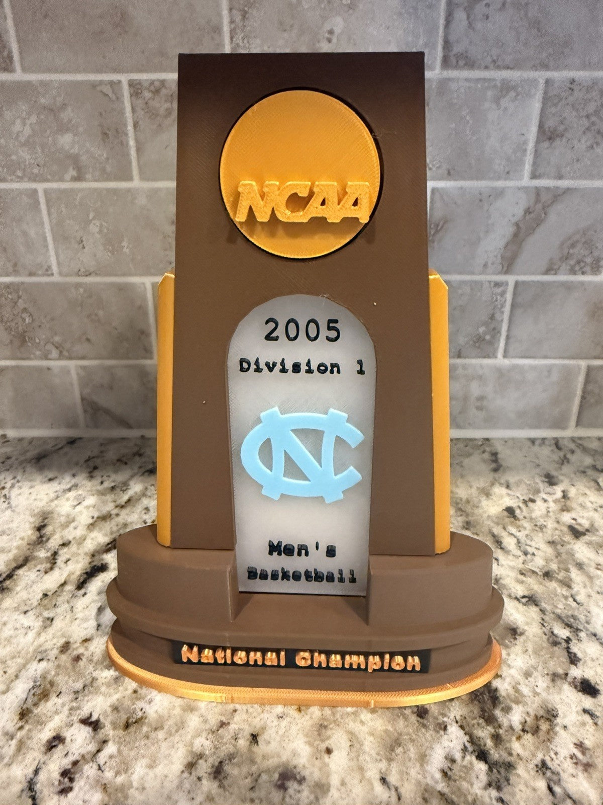 North Carolina Tar heels 6 national champion trophies 3d printed  basketball
