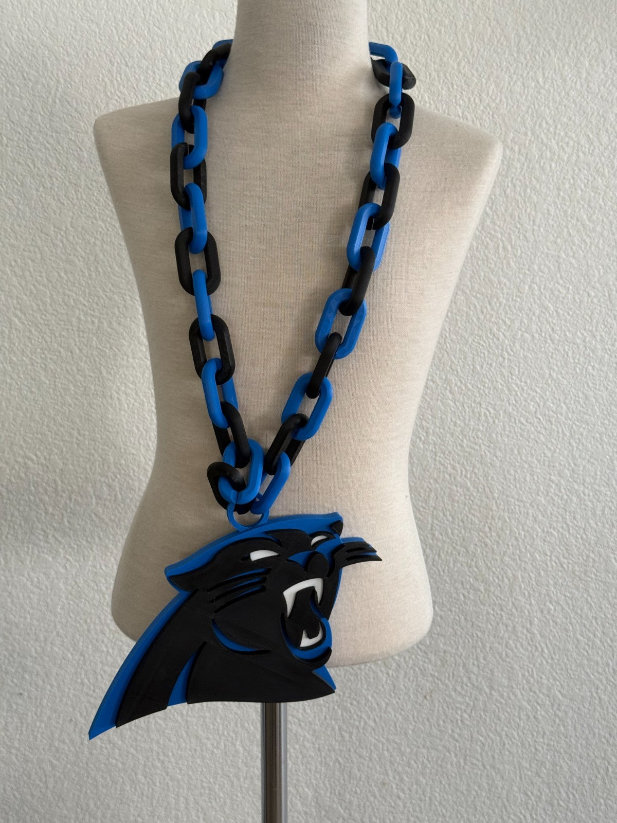 Carolina Panthers Oversized Fan Necklace, Pendant & Chain