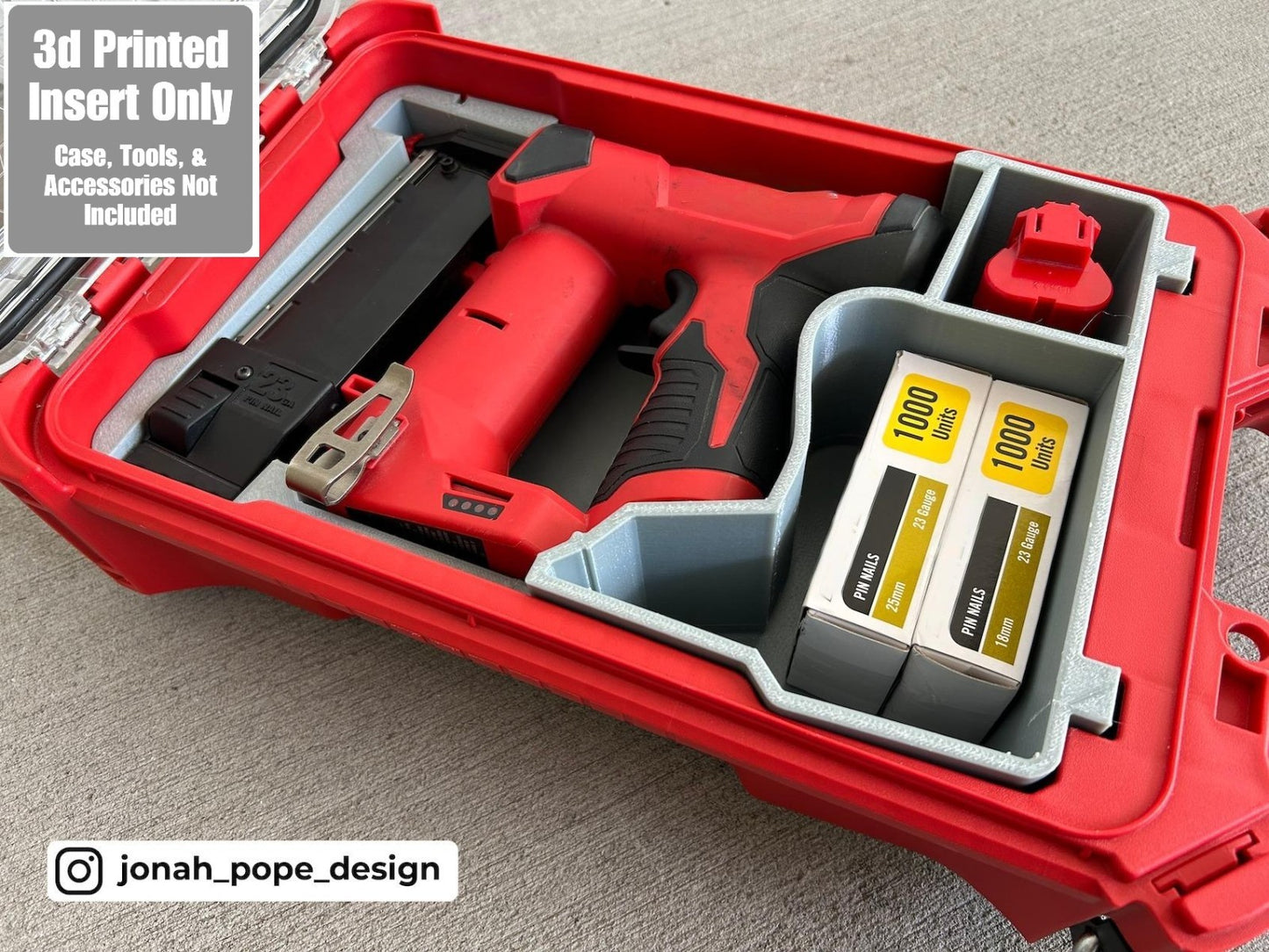 Jonah Pope Insert for Milwaukee Packout & M12 23GA Pin Nailer (Insert Only)