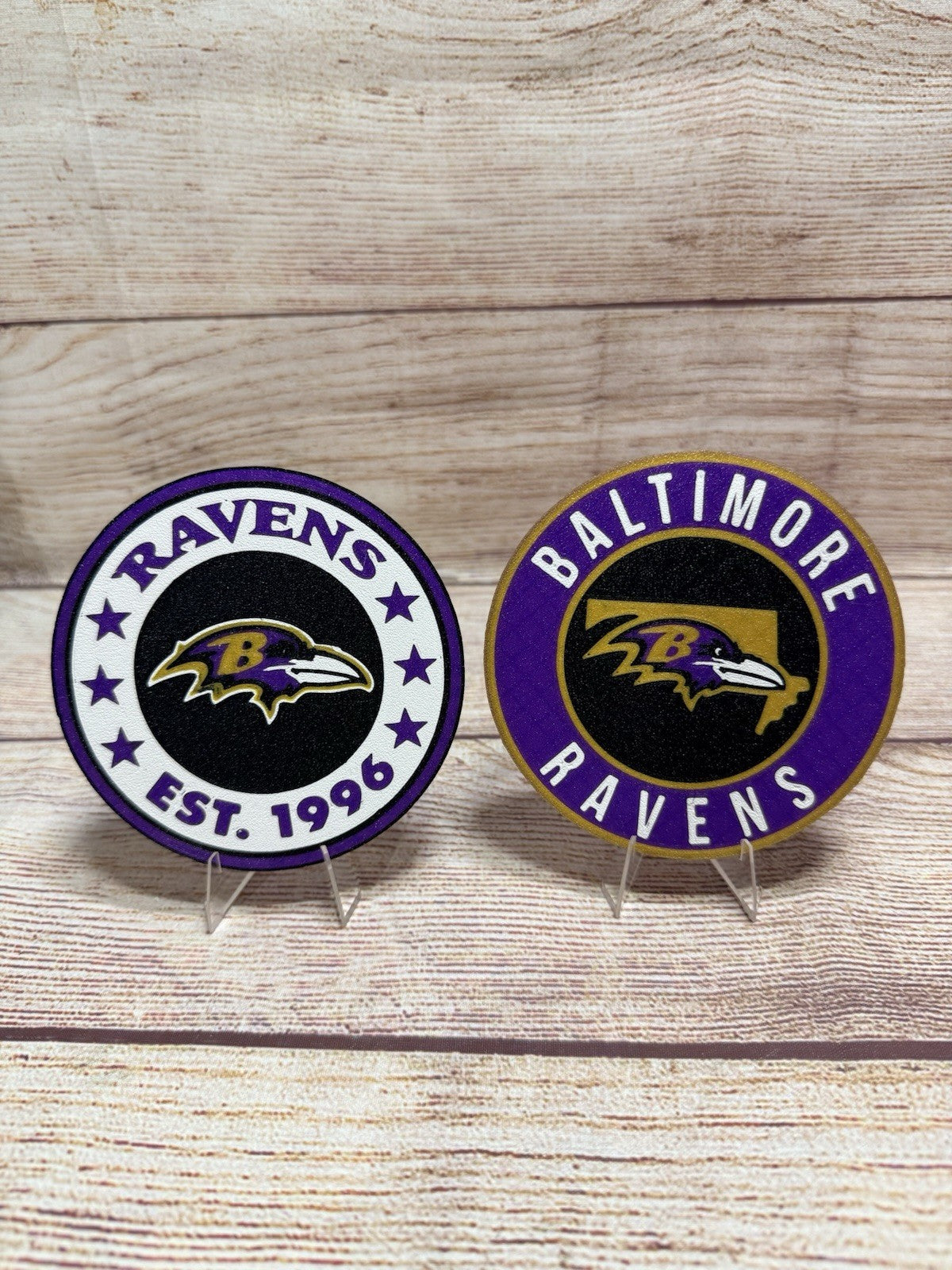 Baltimore Ravens Custom Drink Coasters Set Of 4 With Holder
