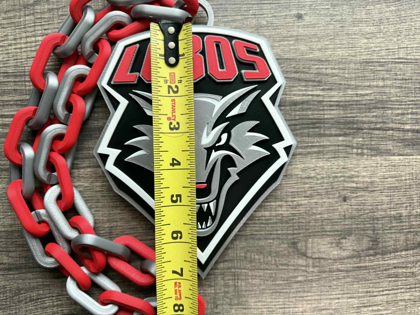 New Mexico Lobos Logo Oversized Necklace, Hype Chain [Made To Order]