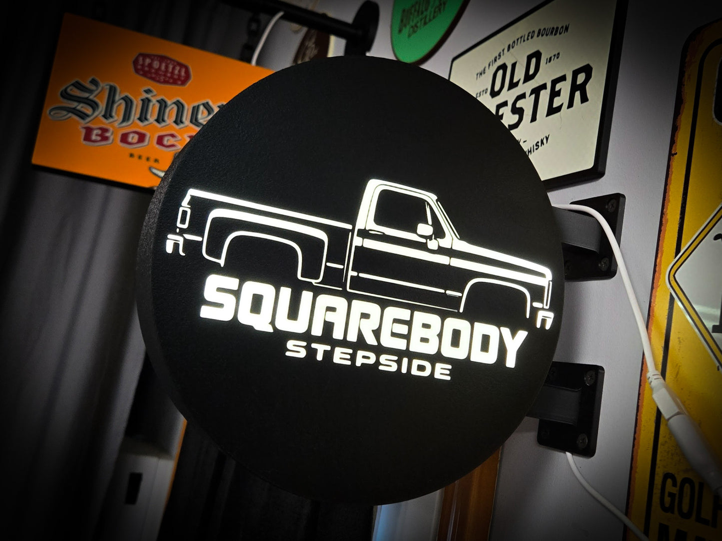 SQUAREBODY STEPSIDE 12 Inch Light Box LED Sign 3D Printed Wall Decor Man Cave