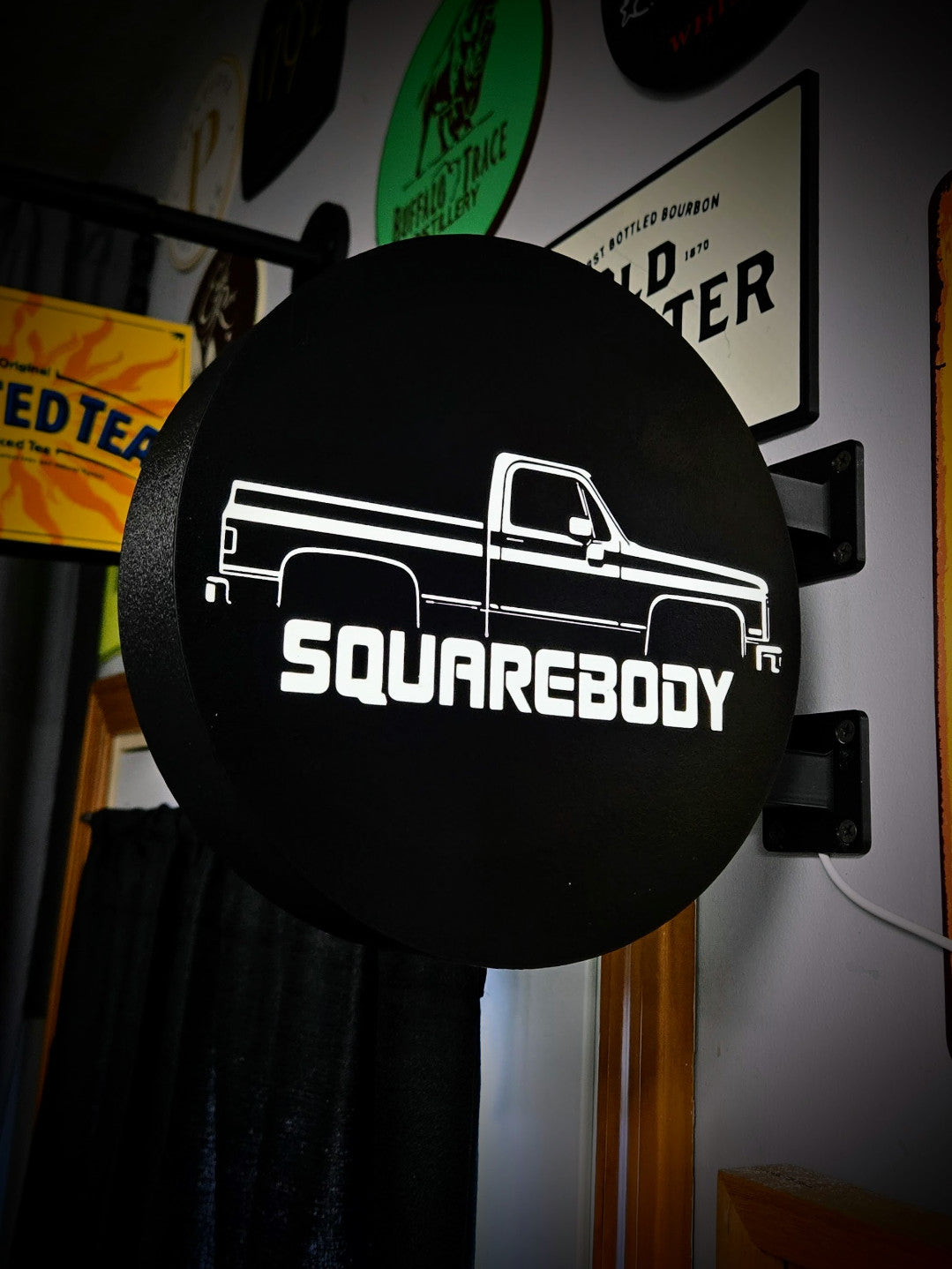 Squarebody Chevy 12 Inch Light Box LED Sign 3D Printed Wall Decor Man Cave