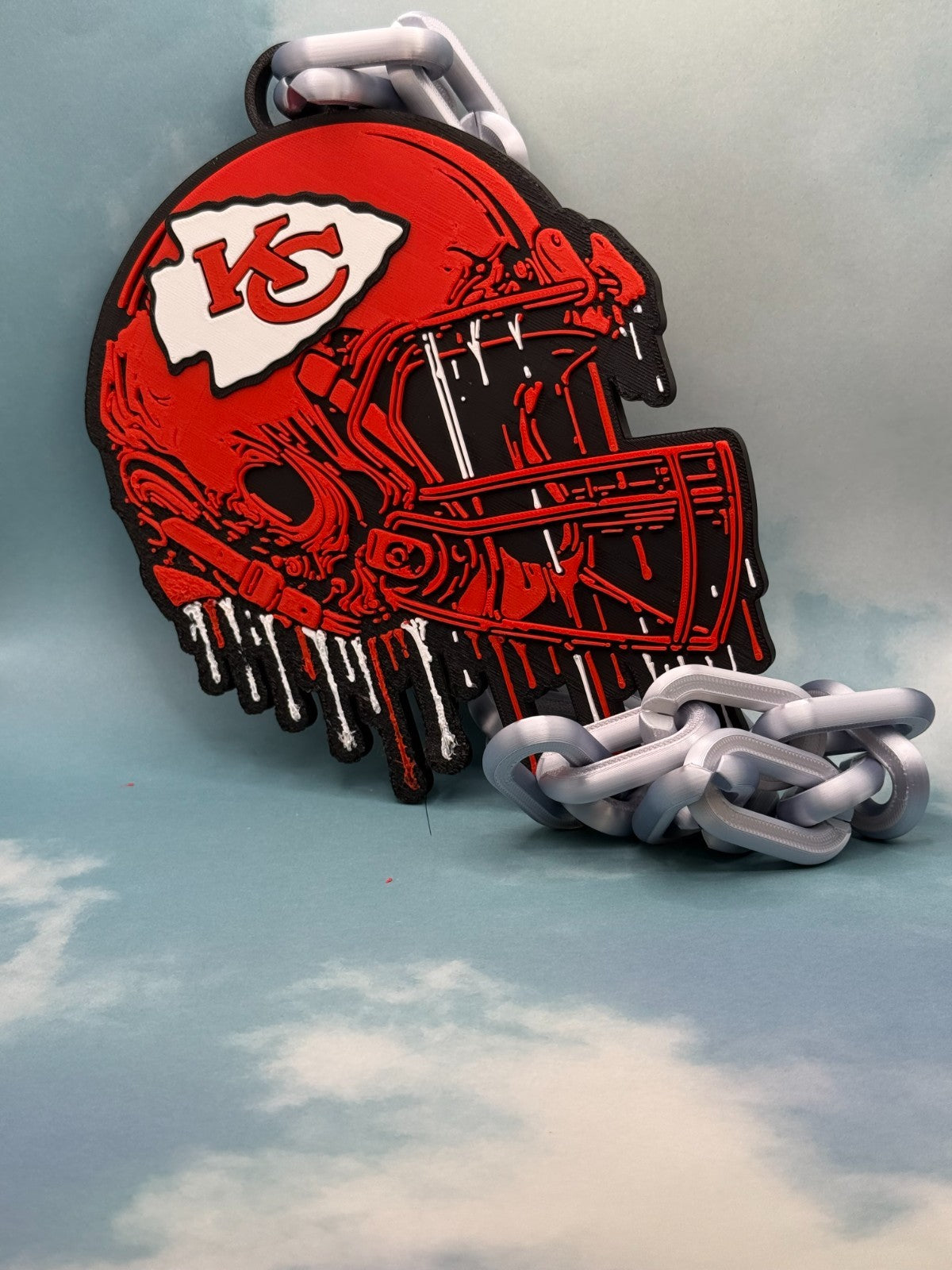 Kansas City Chiefs Helmet Oversize Drip Hype Chain & Necklace "CHIEFS!