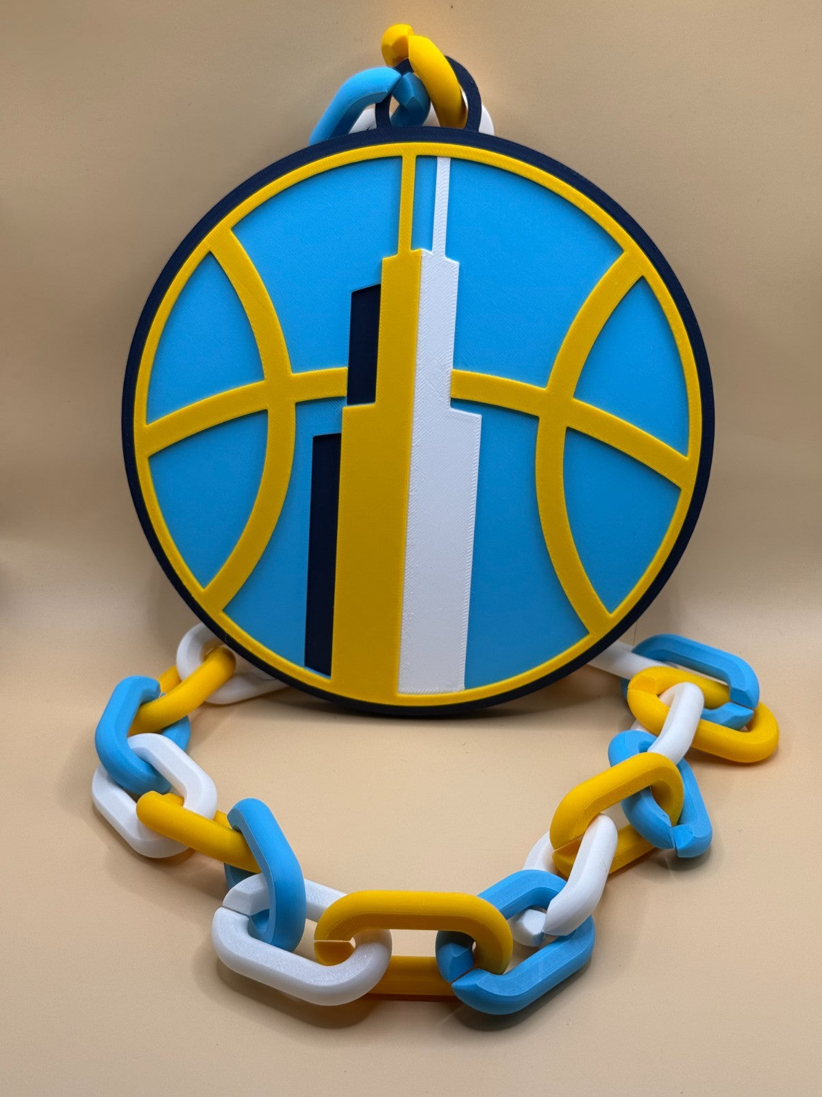 Chicago Sky Oversized Logo Necklace Hype Chain WNBA HandMade 3D Printed