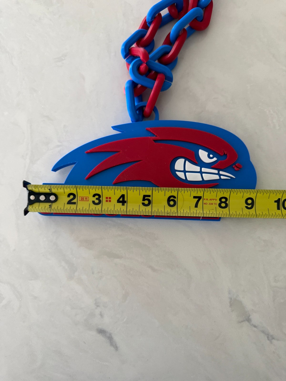 UMass Lowell River Hawks Oversized Necklace, Hype Chain Handmade 3D Printed