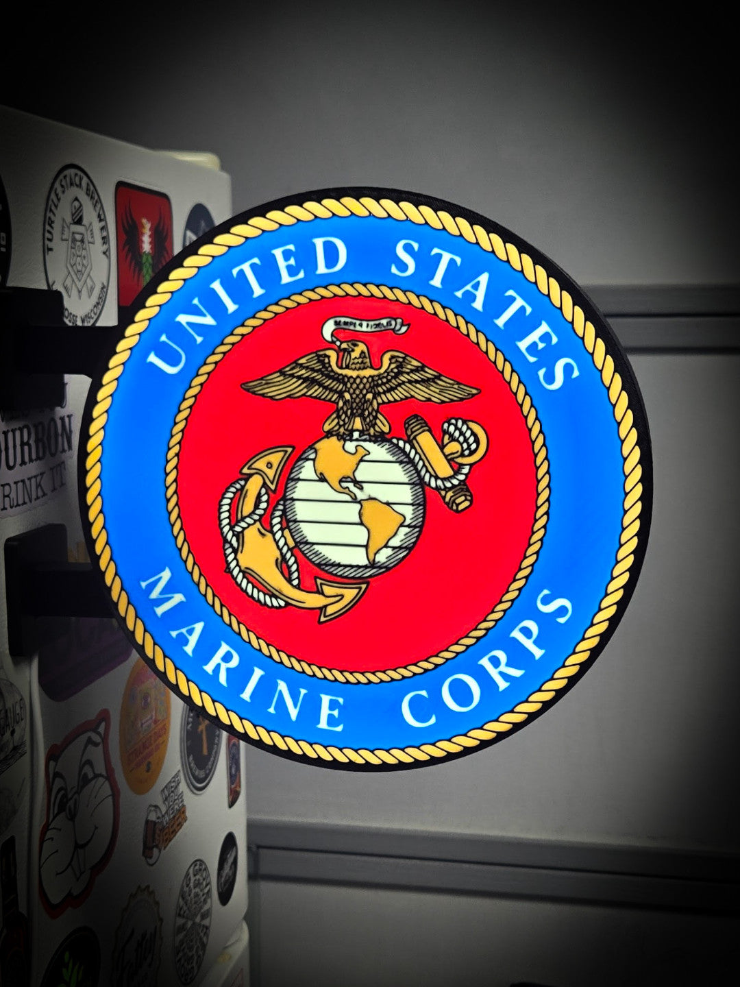 UNITED STATES MARINE CORPS 12 Inch Light Box LED Sign 3D Printed Wall Decor