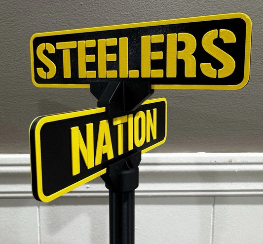 Pittsburgh Steelers Street Sign Office Man Cave Sports Memorabilia Shelf Decor