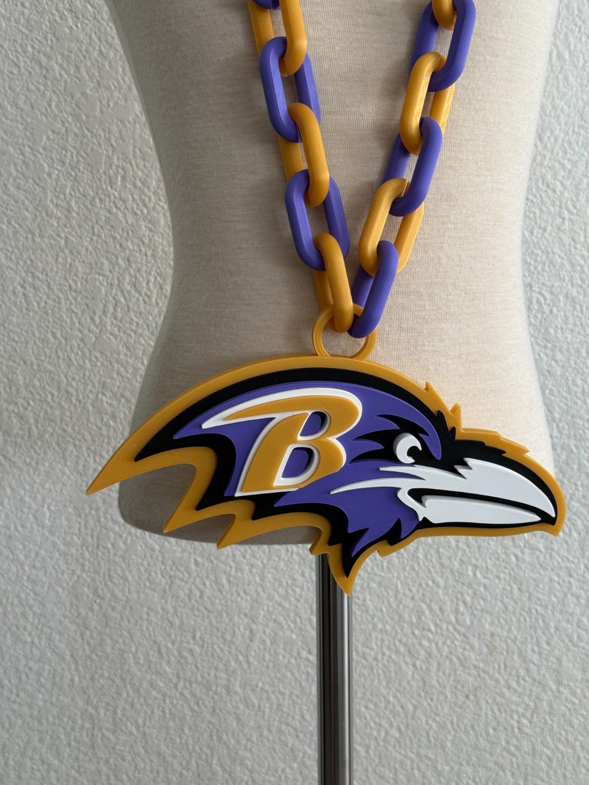 Baltimore Ravens Oversized Logo Necklace, Pendant Handmade 3D Printed
