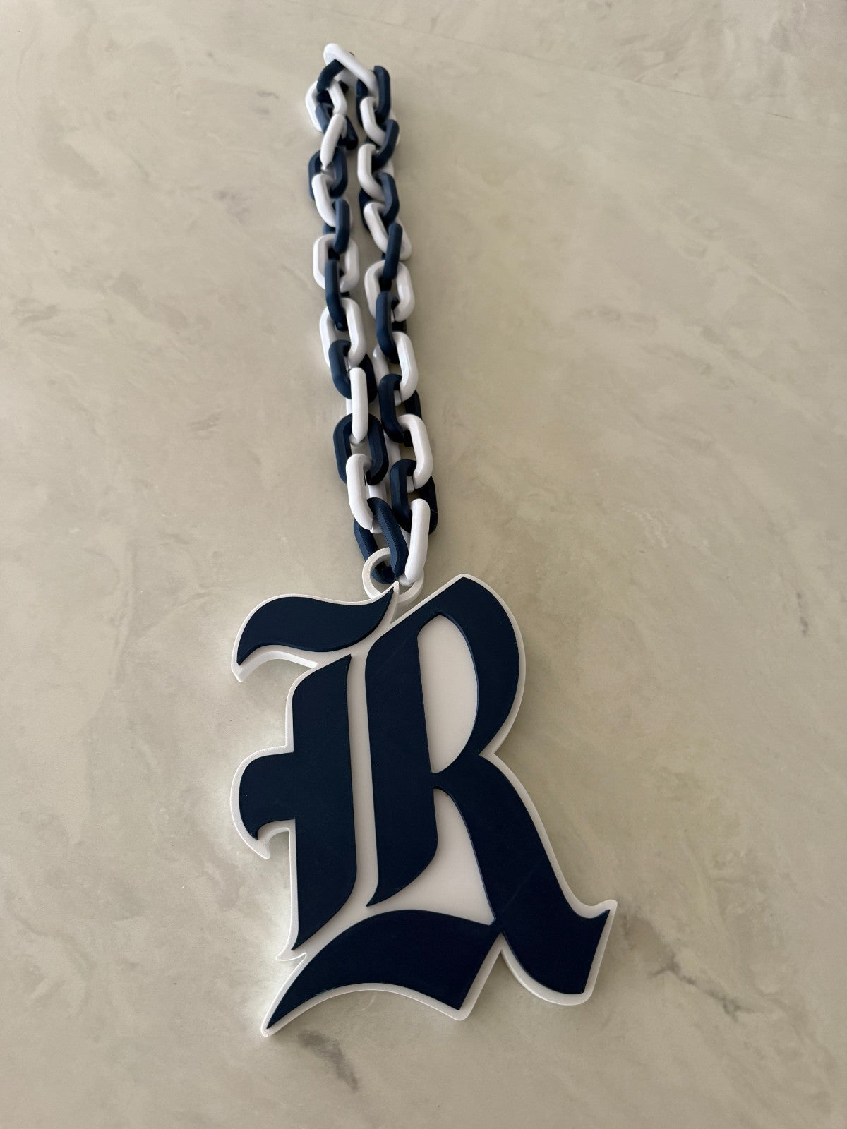 Rice Owls Logo Necklace Oversized Turnover Chain HandMade 3D Printed