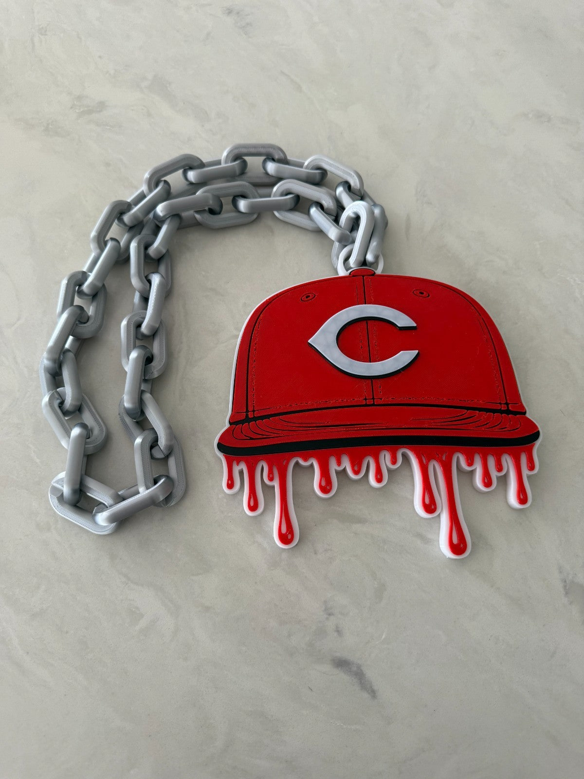 Cincinnati Reds Drip Baseball Cap Hype Chain Hand Made 3D Printed