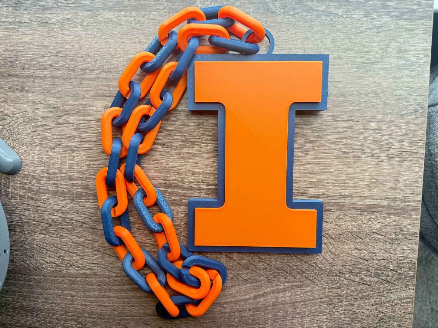 Illinois Fighting Illini Oversized Necklace, Hype Chain [Made To Order]