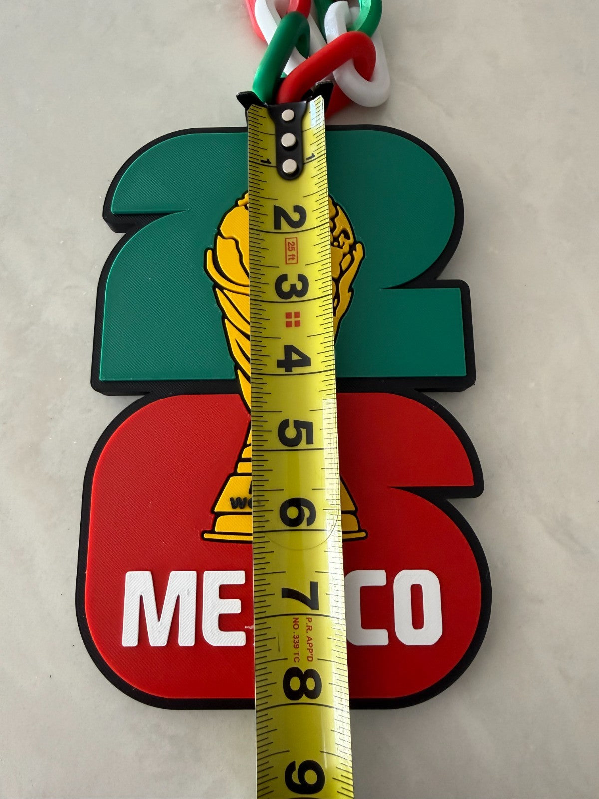 Mexico Soccer Fan Chain Necklace 3D Printed El Tri FMF Big Logo Pendant Green