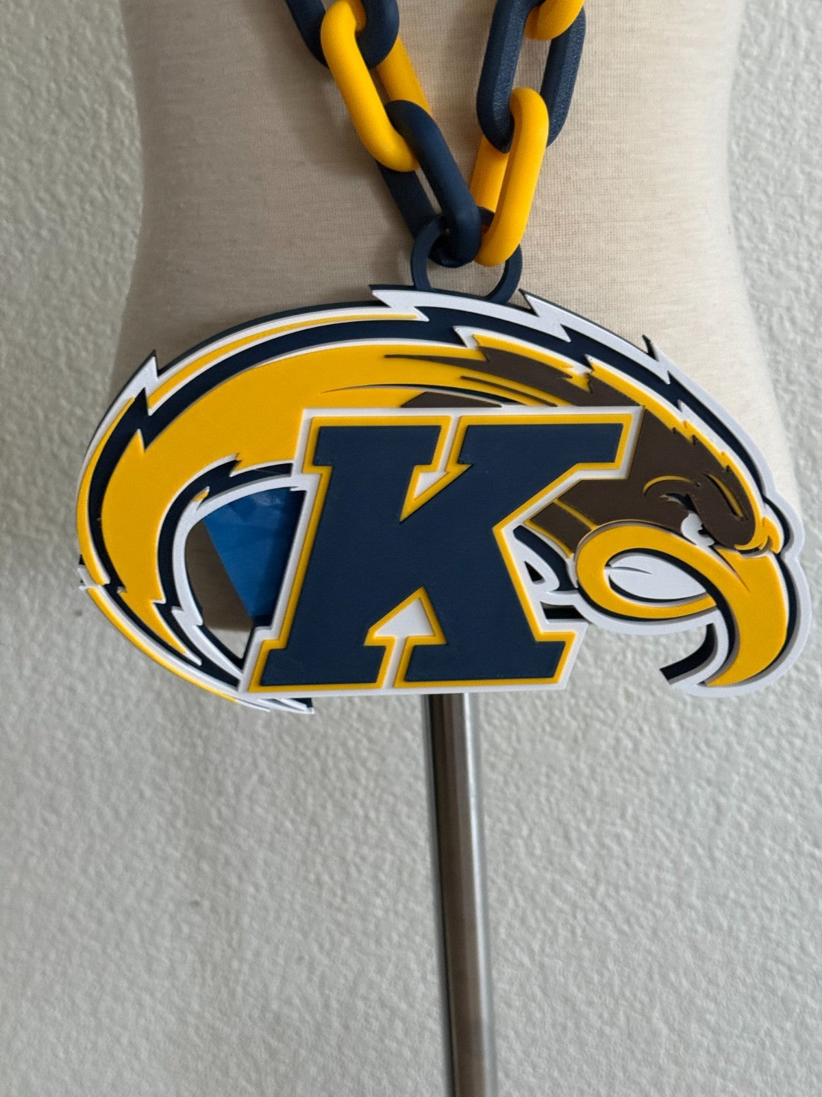 Kent State Golden Flashes Hype Logo Oversized Necklace Chain HandMade 3D Printed