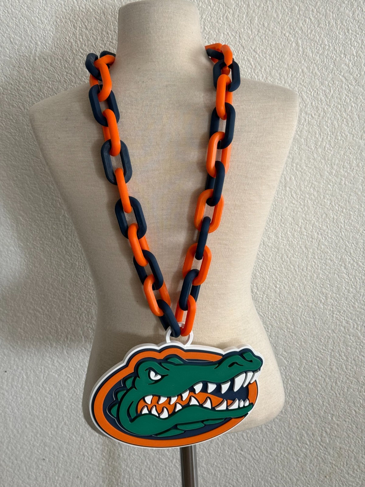 Florida Gators Logo Necklace Oversized Turnover Chain Handmade 3D Printed