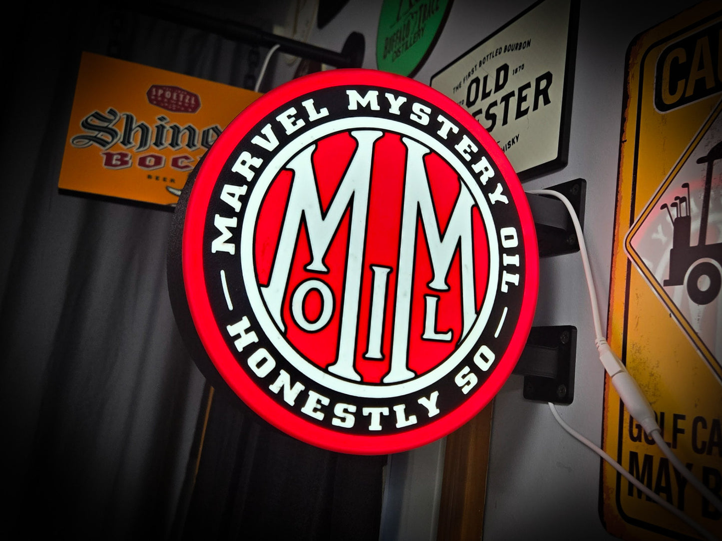 Marvel Mystery Oil 12 Inch Light Box LED Sign 3D Printed Wall Decor Man Cave