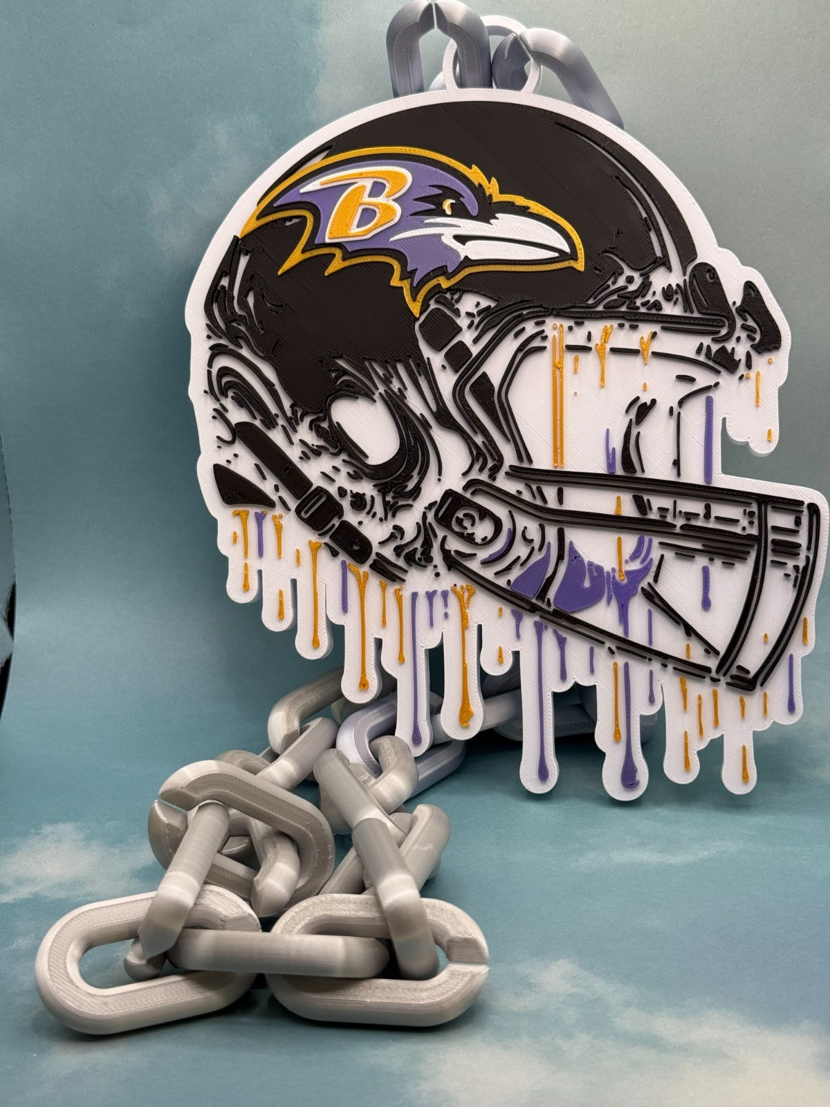 Baltimore Ravens Oversized Helmet Necklace Drip Hype Chain