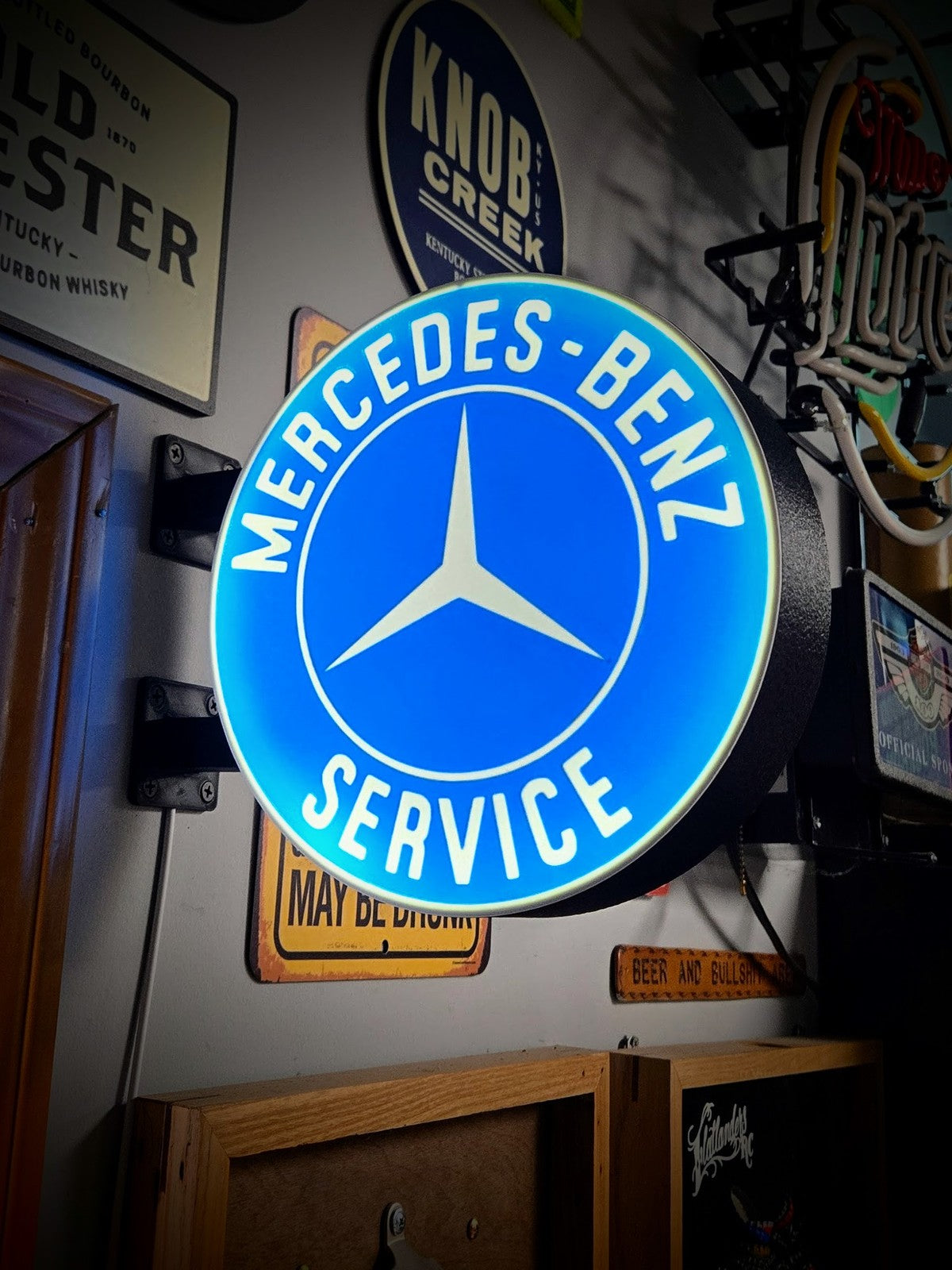 MERCEDES BENZ 12 Inch Light Box LED Sign 3D Printed Wall Decor Man Cave Garage