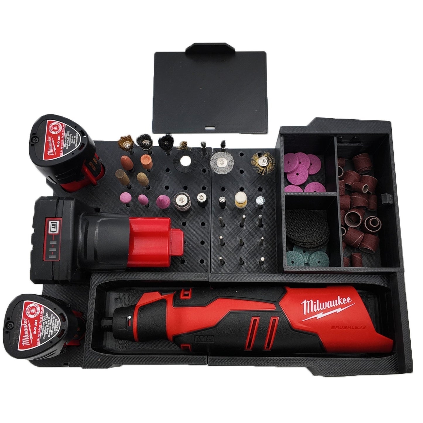 M12 Rotary Tool Liner for Milwaukee Packout Organizer Compact Box Bit Sander Fit