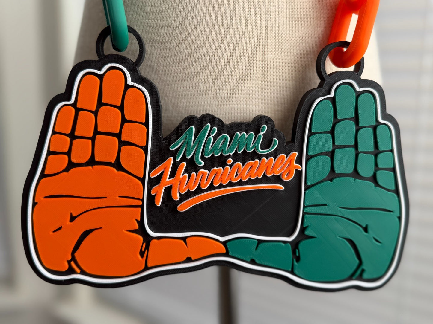 University of Miami Hurricanes - Throwing Up The U Oversized Cain Pendant