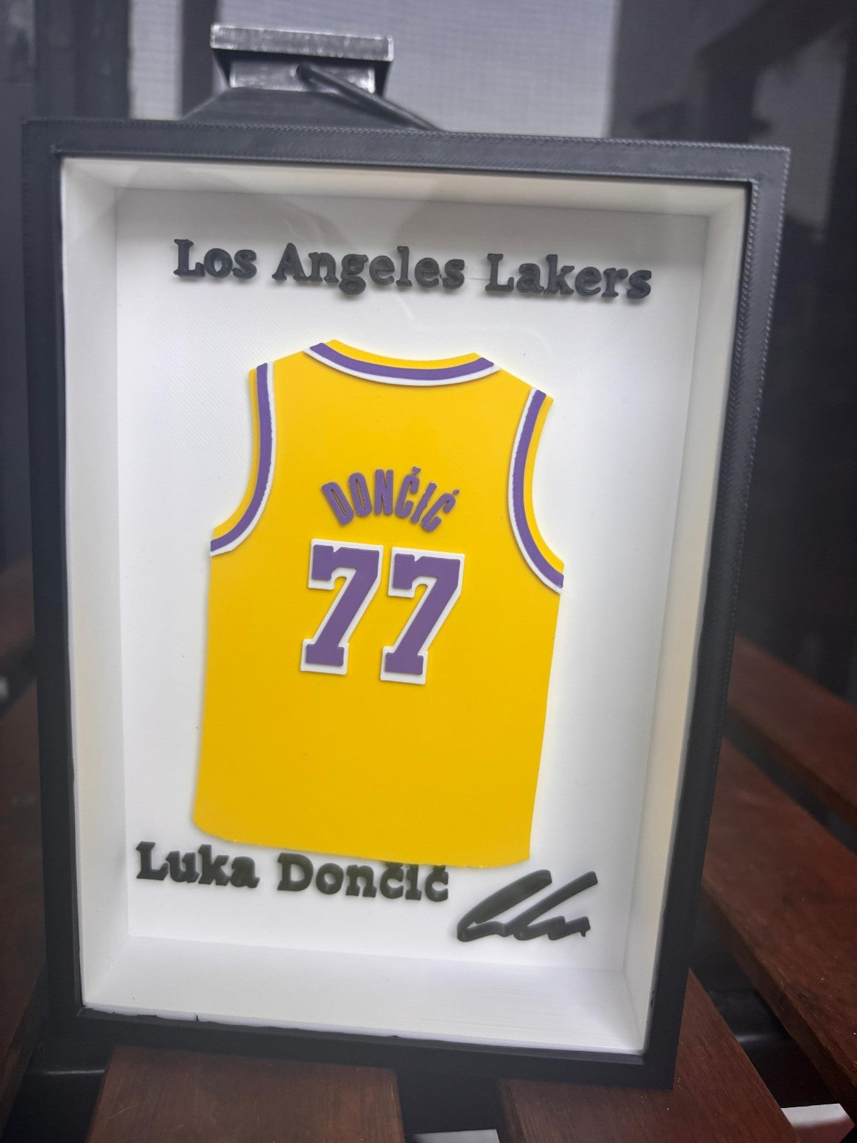 Lakers – Luka Doncic #77 Framed 3D Jersey Display (Collector’s Edition)