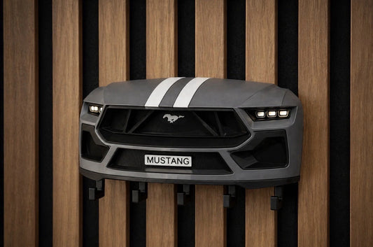 3D Printed Mustang Front Grill Wall Key Holder - Custom Modern Car Decor