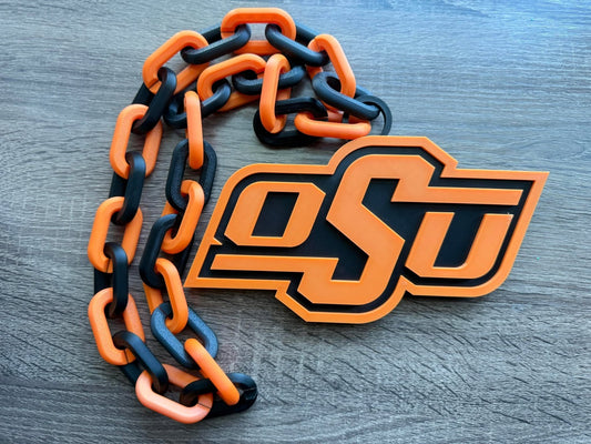 Oklahoma State Cowboys Oversized Necklace, Pendant Chain