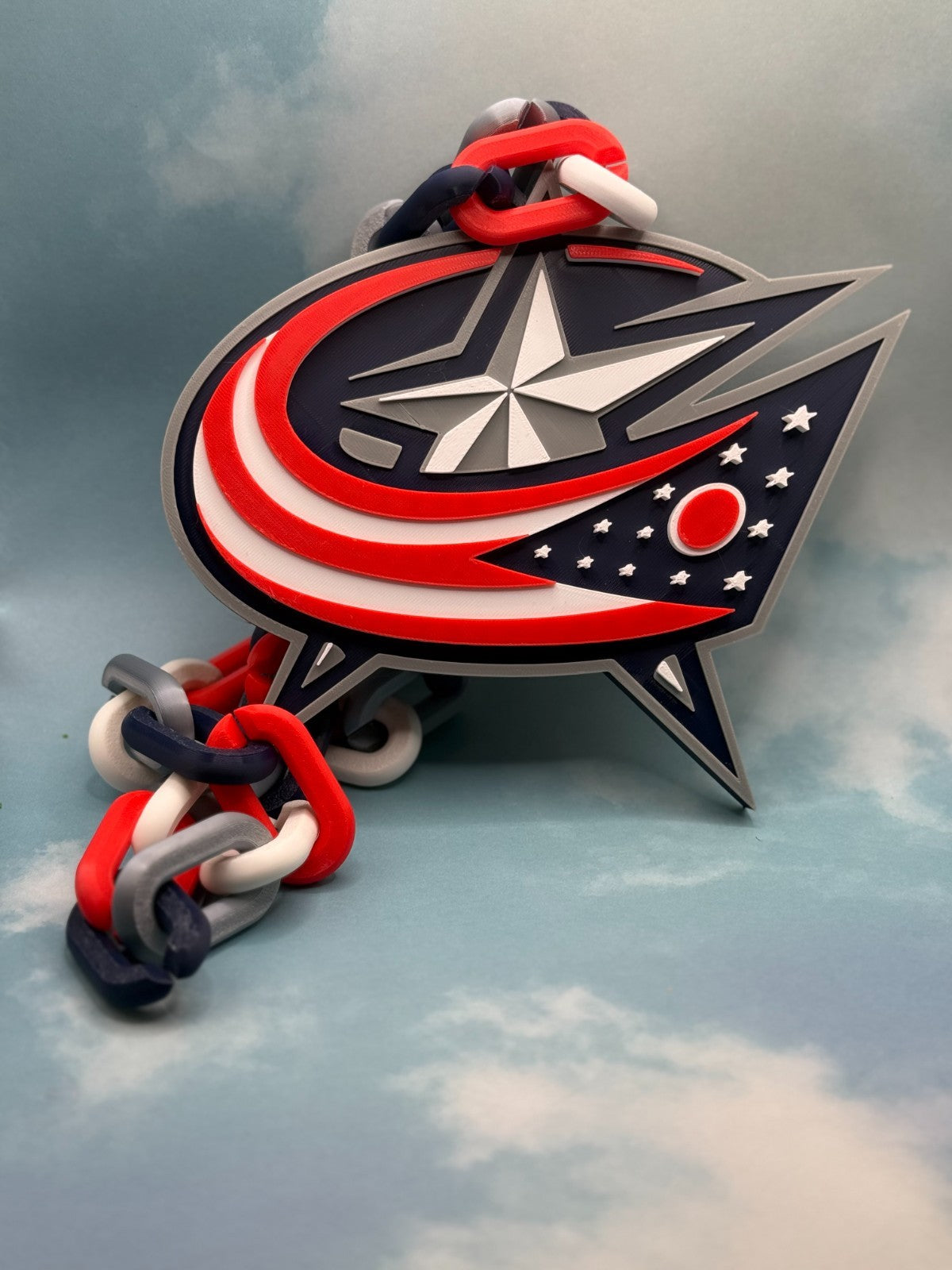 Columbus Blue Jackets Oversized Necklace, Fan Chain "5th Line"