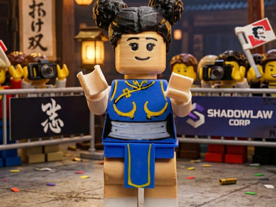 Chun Li Figure 8 inches tall 3D Printed Lego Inspired