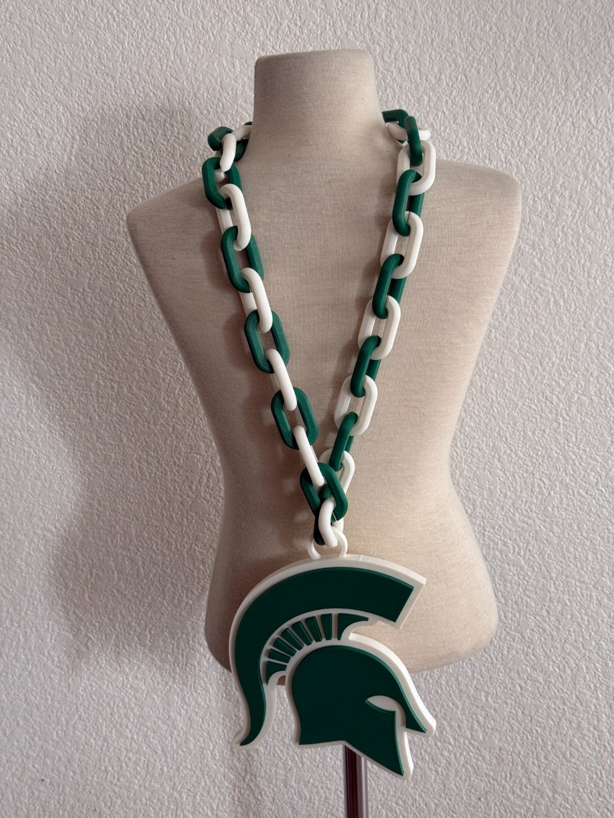 Michigan State Spartans Logo Oversized Necklace, Pendant Chain Handmade