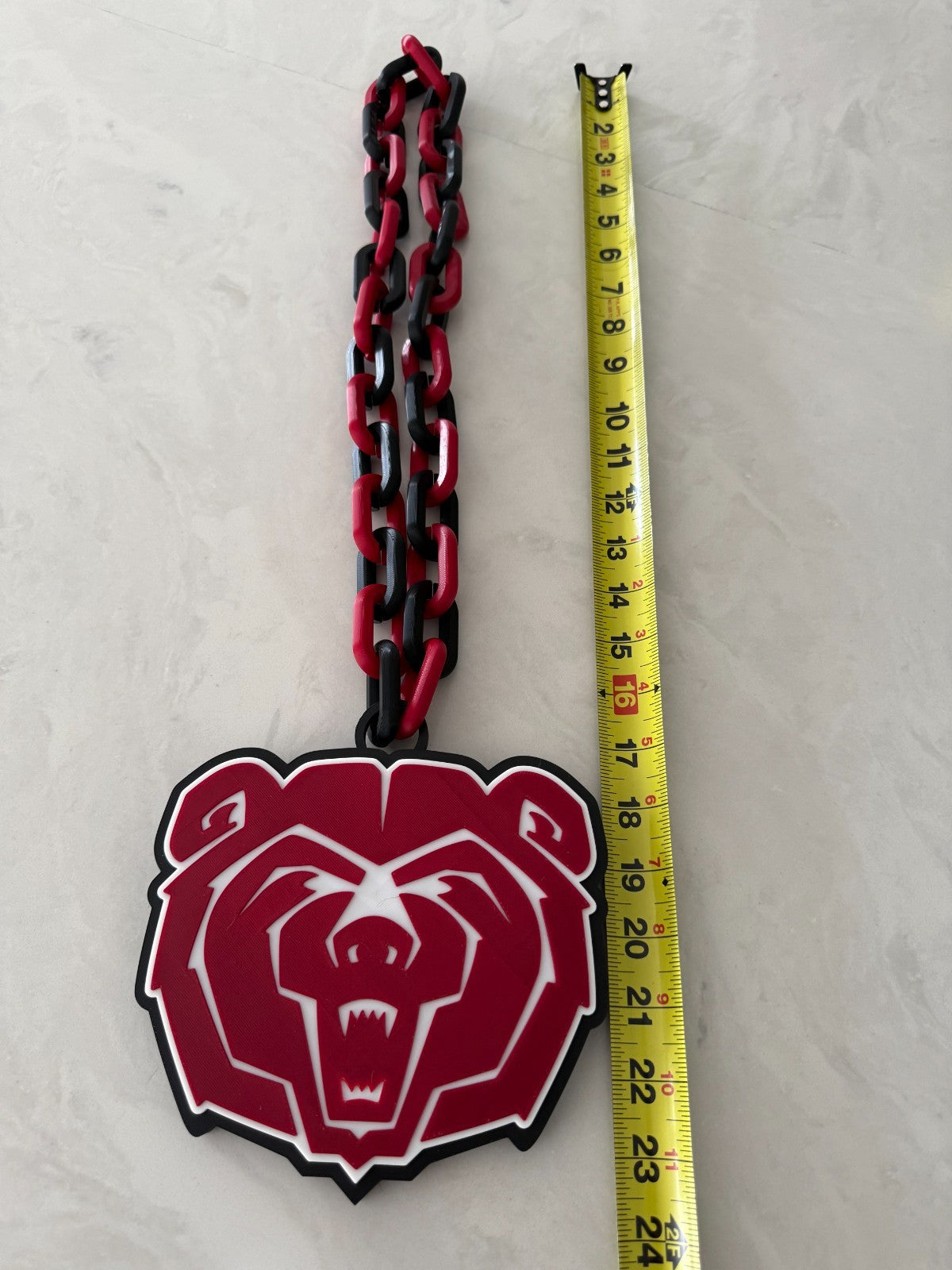 Missouri State Bears State Bears Logo Oversized Necklace Pendant Chain Mo State