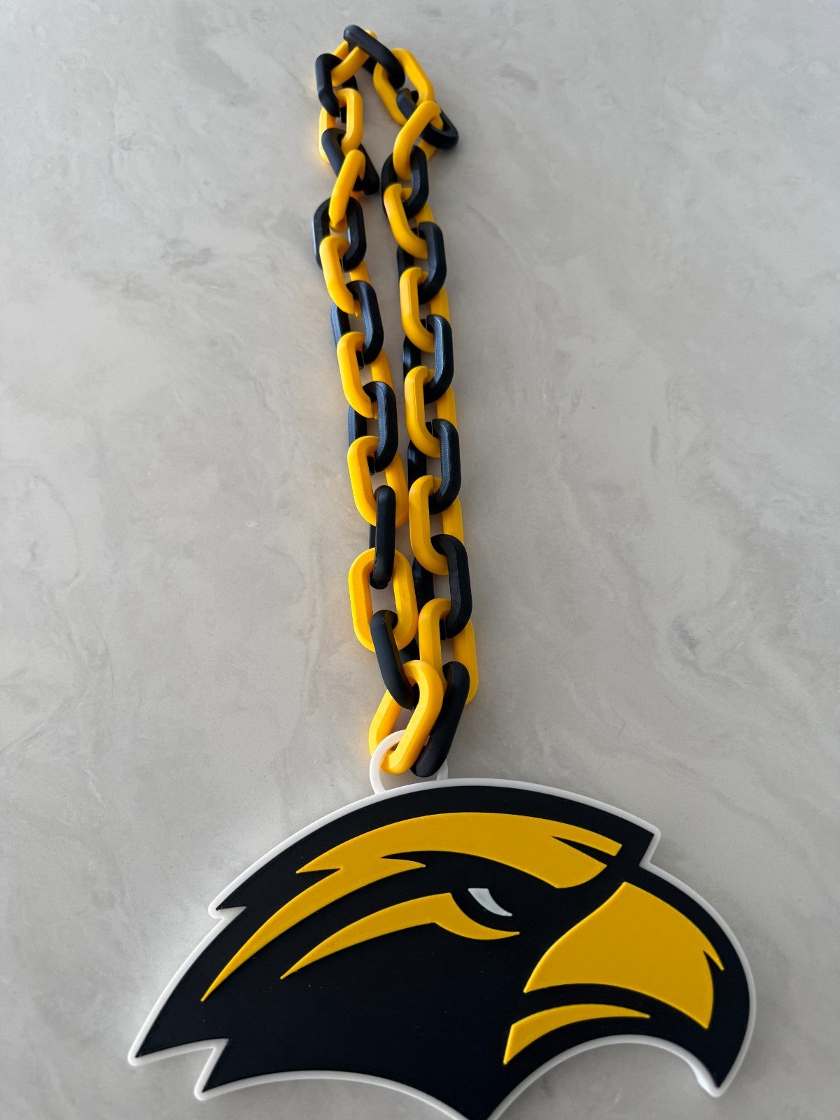 Southern Miss Golden Eagles Logo Oversized Necklace Hype Chain Handmade 3D