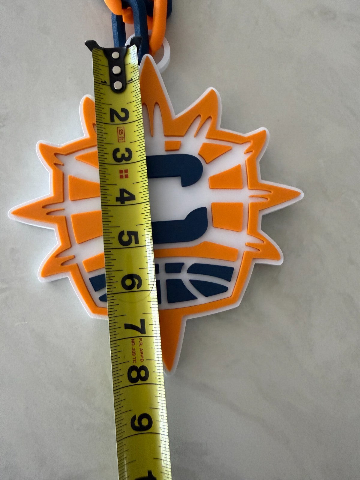 Connecticut Sun Oversized Necklace, Hype Turnover Chain WNBA HandMade 3D Printed