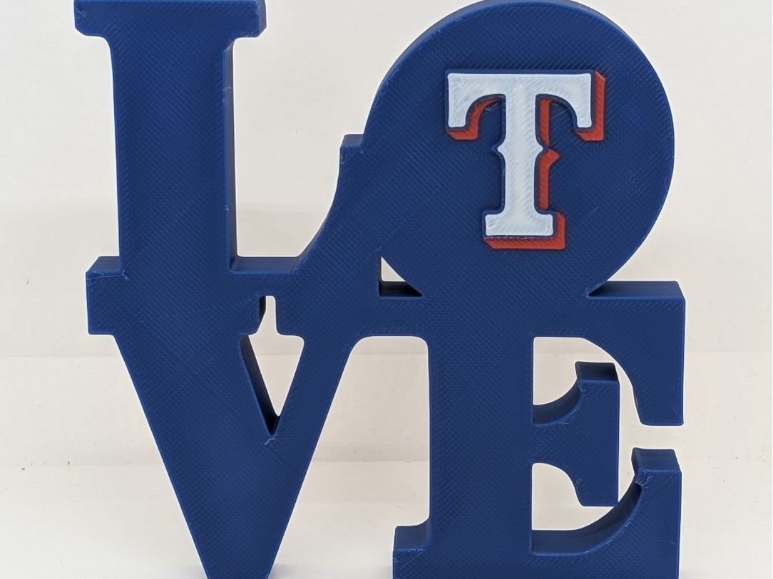 MLB Texas Rangers Love Park Sign 3D Printed Wall Sign