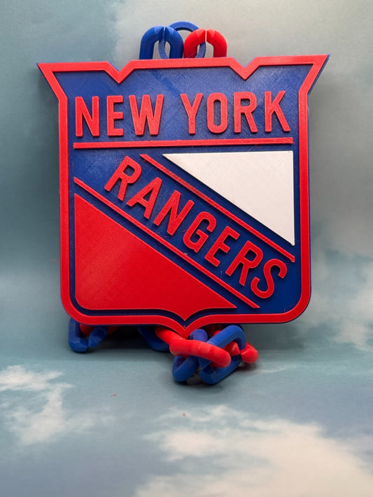 New York Rangers Oversized Logo Necklace, Hype Chain “No BS”