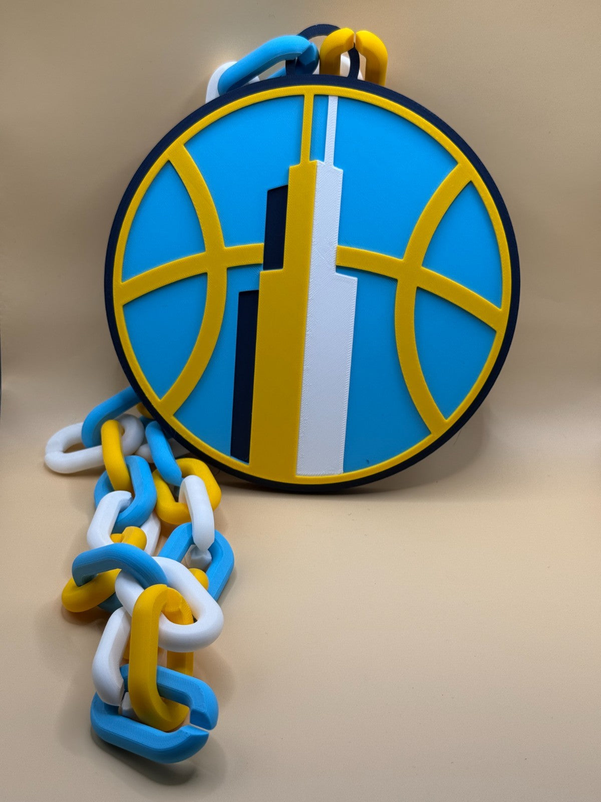 Chicago Sky Oversized Logo Necklace Hype Chain WNBA HandMade 3D Printed