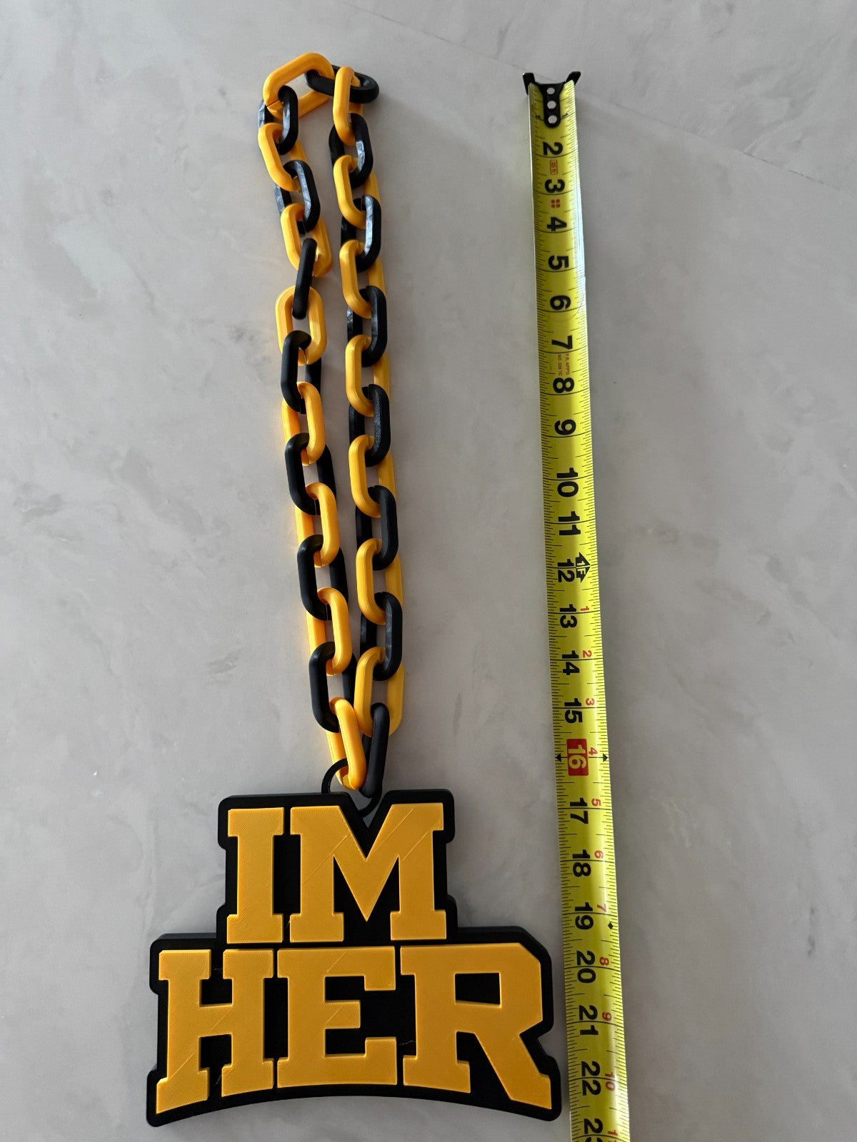 I'm Her Logo Oversized Necklace Hype Chain Handmade 3D Printed
