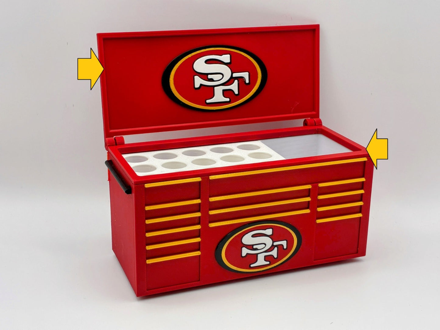 Mini Toolbox Pen Holder – Football Team Inspired Desk Organizer – Gift for Spor