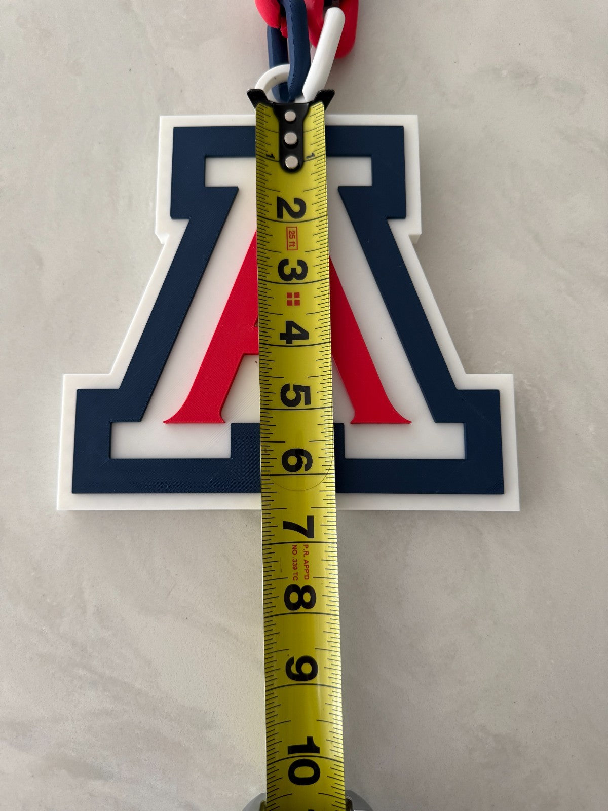 Arizona Wildcats Oversized Logo Necklace Turnover Chain HandMade 3D Printed