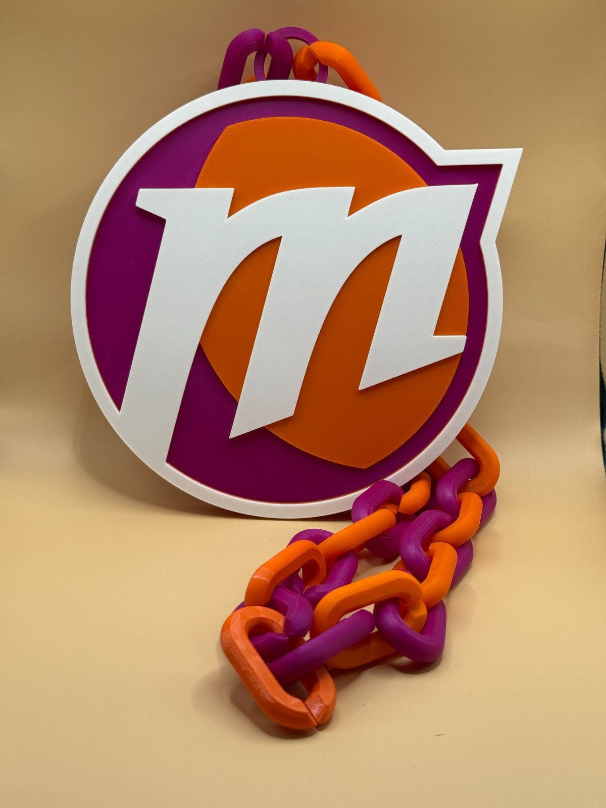 Phoenix Mercury Oversized Necklace, Hype Chain WNBA Handmade 3D Printed