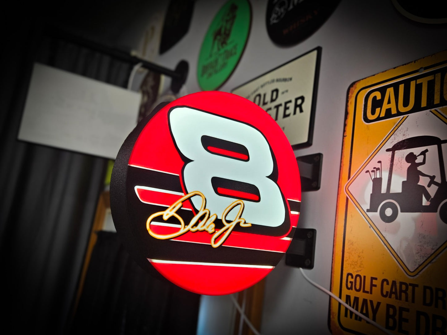 DALE JR #8 12 Inch Light Box LED Sign 3D Printed Wall Decor Man Cave Garage